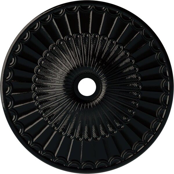 Ekena Millwork Galveston Ceiling Medallion (Canopies up to 4 3/4"), 36 5/8"OD x 3 5/8"ID x 2 3/8"P, Black Pearl CM36GLBPS - main